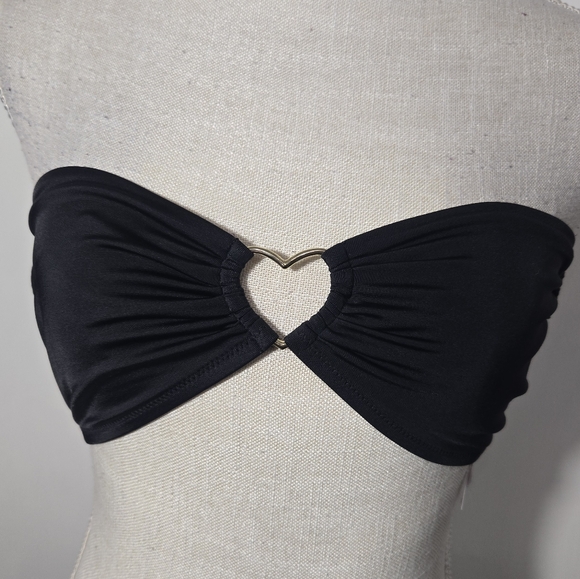 Victoria's Secret Other - Victoria's Secret Gold Heart Bikini Top Or Bandeau Sz Medium